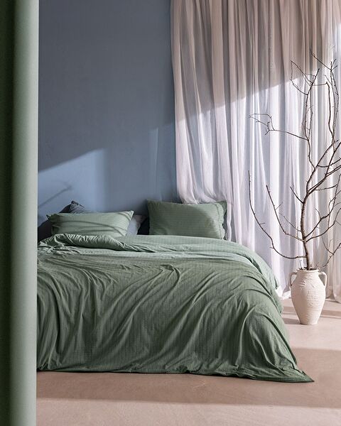 Marlene Double Sıze Cotton Jersey Fıtted Duvet Cover Set - 0