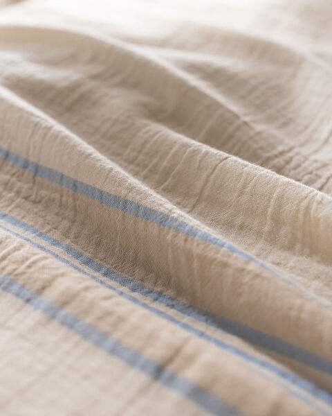 Sheryl Double Sıze Muslın Yarn Dyed Duvet Cover Set - Fıtted - 5