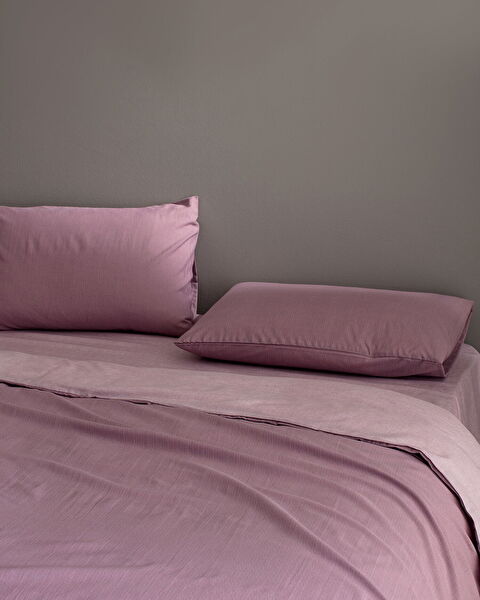 Cher Double Cotton Printed Duvet Cover Set - Light Plum - 1
