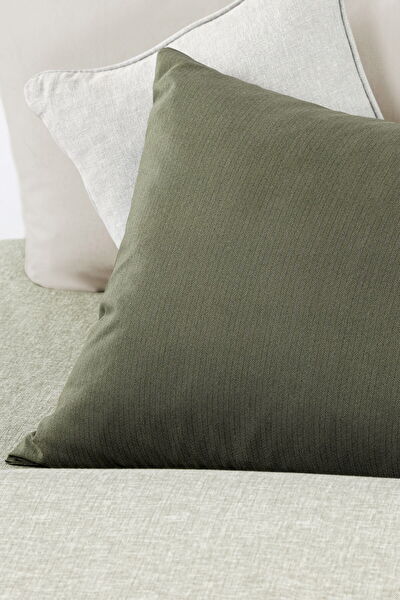 Ensemble de Housse de Couette Double en Coton Imprimé Cher - Kaki - 2