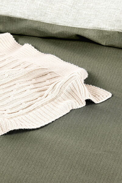 Ensemble de Housse de Couette Double en Coton Imprimé Cher - Kaki - 4