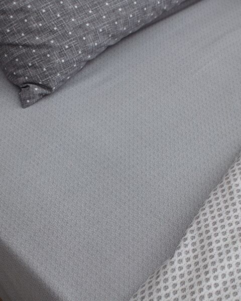 Hugo Double Cotton Printed Duvet Cover Set - Gray - 2