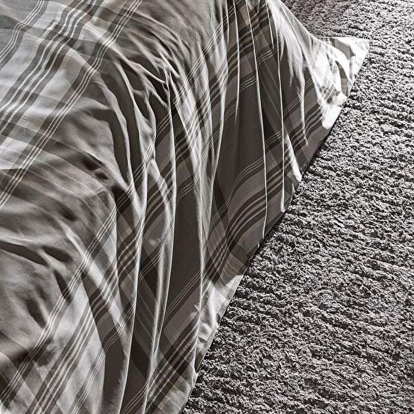 Ensemble de Housse de Couette Imprimé Double en Coton Rhône - Kaki - 3