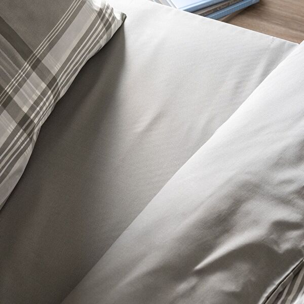 Ensemble de Housse de Couette Imprimé Double en Coton Rhône - Kaki - 5