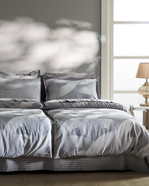 طقم غطاء لحاف جاكار ساتان مقاس عائلي من أورلي - 0