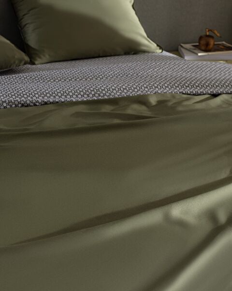 طقم غطاء لحاف من الساتان المطبوع بحجم عائلي من Dennie - 2
