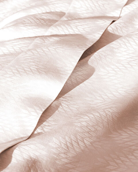 Wissale King Size Jacquard Satin Duvet Cover Set - Light Powder - 4