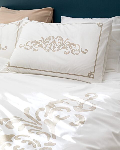 Brun kingsize dekbedovertrekset - Beige - 2