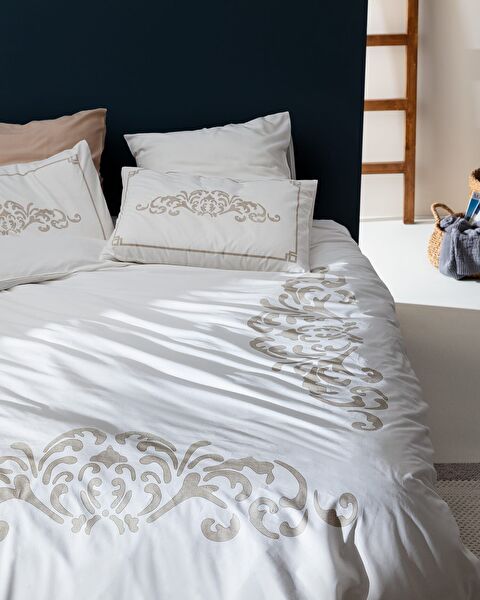 Brun kingsize dekbedovertrekset - Beige - 0