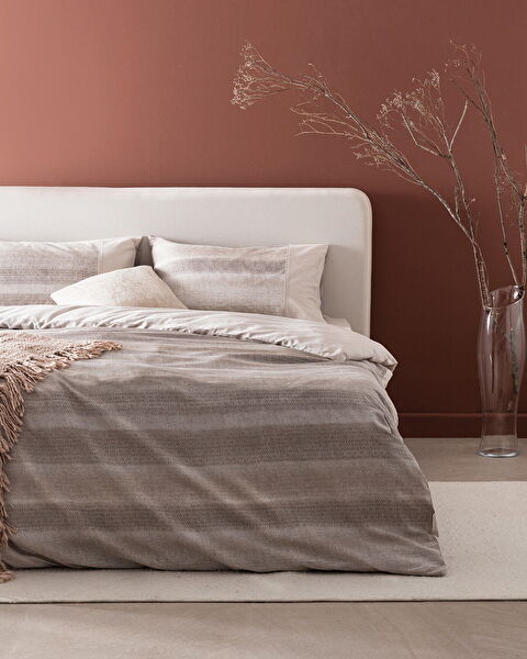 Candide Kingsize 100% katoen Madame Coco Crep dekbedovertrekset met print - Beige - 0