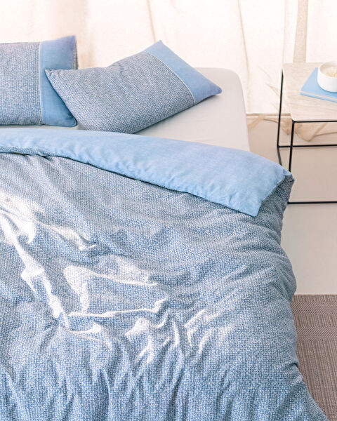 Orpen kingsize 100% katoen Madame Coco Crep bedrukte dekbedovertrekset - blauw - 1