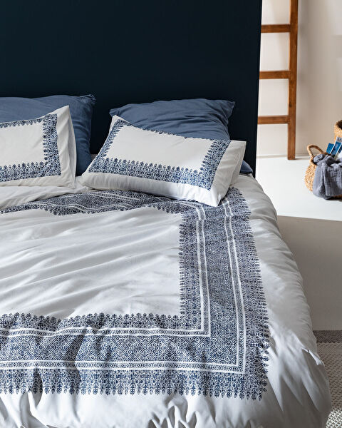 Serre King Size Duvet Cover Set - Navy Blue - 0