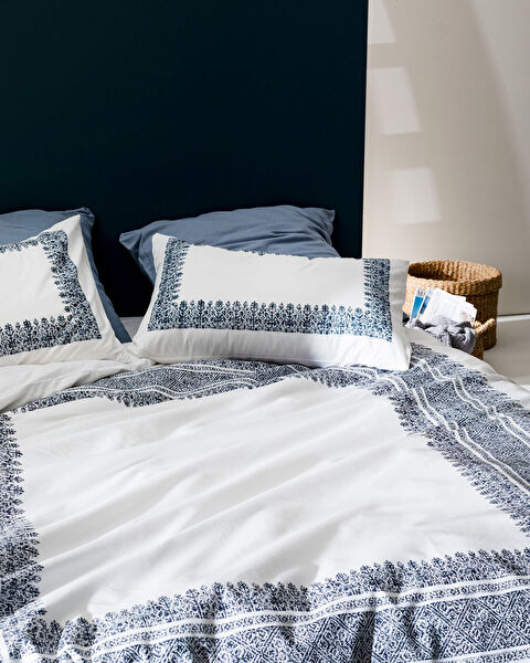 Serre King Size Duvet Cover Set - Navy Blue - 1