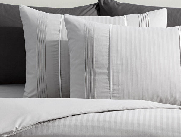 Mousse King Size Ribbed Duvet Cover Set - Gray - 3