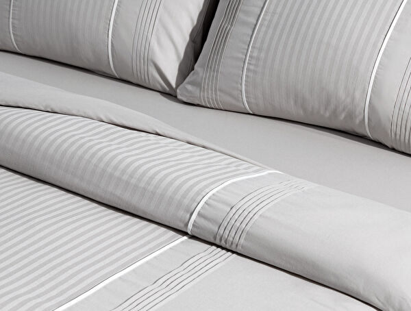 Mousse King Size Ribbed Duvet Cover Set - Gray - 2