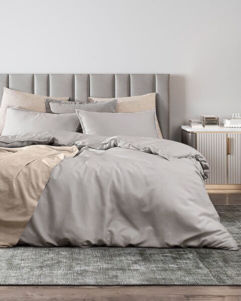 Loire King Size Tencel Duvet Cover Set ( TENCEL:trade_mark: ) - Gray - 0