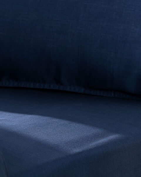 Loire King Size Tencel Duvet Cover Set ( TENCEL:trade_mark: ) - Navy Blue - 10