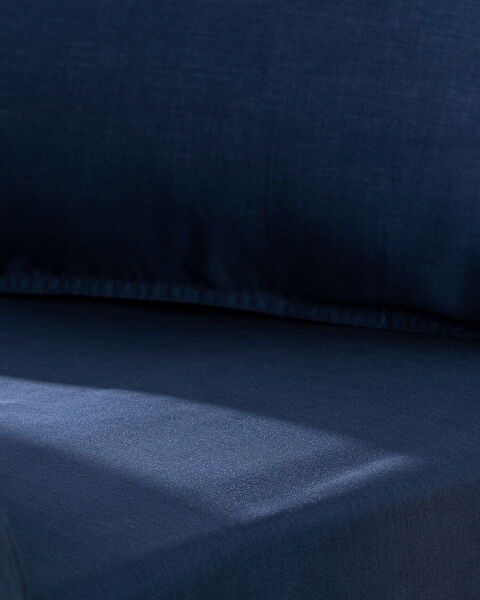 Loire King Size Tencel Duvet Cover Set ( TENCEL:trade_mark: ) - Navy Blue - 3