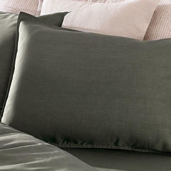 Ensemble de housse de couette en Tencel pour lit king size Loire (TENCEL:trade_mark: ) - Kaki - 1