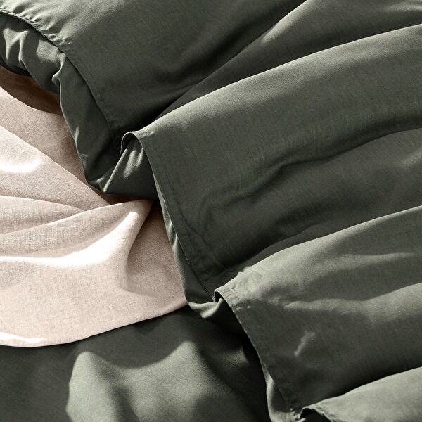 Ensemble de housse de couette en Tencel pour lit king size Loire (TENCEL:trade_mark: ) - Kaki - 2