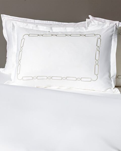 Lis King Size Embroidered Duvet Cover Set - Satin - Yacht Collection - 1