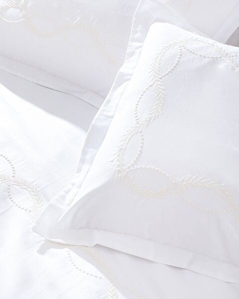 Marguerite King-Size-Bettbezug-Set mit Stickerei – Satin - 3