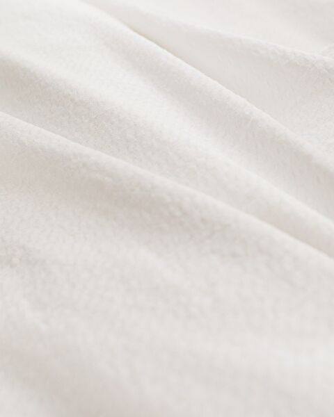 Ensemble de housse de couette en seersucker lavable pour lit king size Linda - Blanc - 5