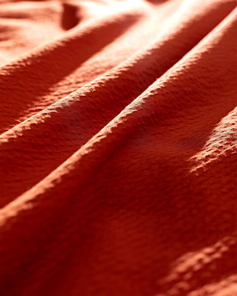 Linda King Size Washable Seersucker Duvet Cover Set - Orange - 5