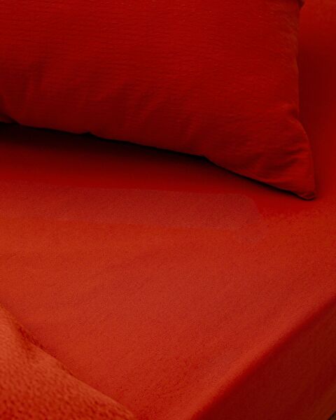 Linda King Size Washable Seersucker Duvet Cover Set - Orange - 4