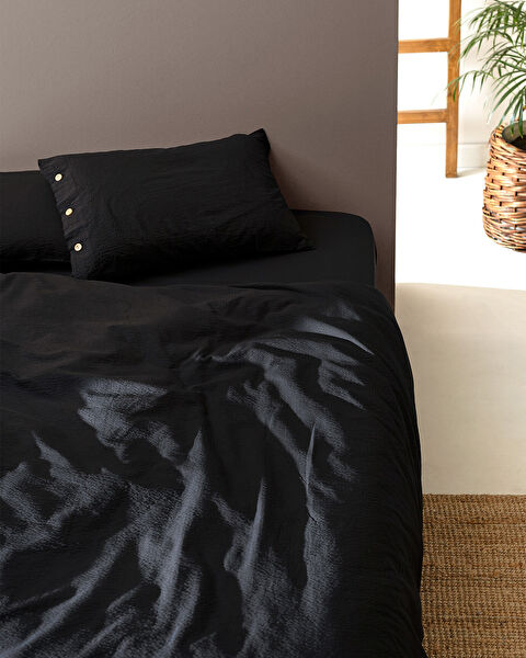 Linda King Size Duvet Cover Set-washed Seersucker - 1