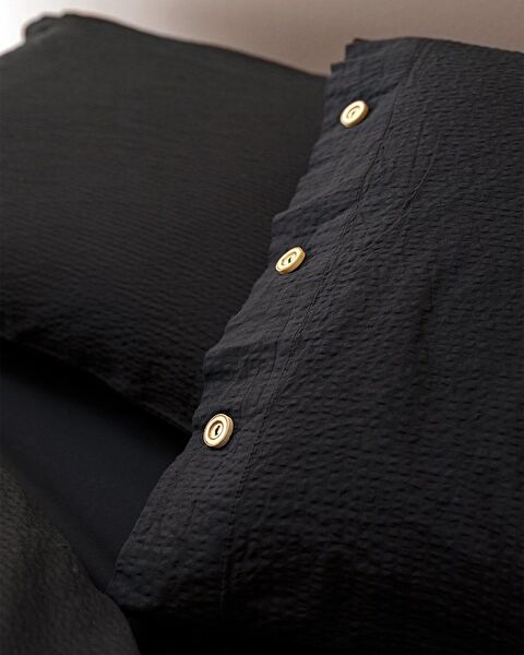 Linda King Size Duvet Cover Set-washed Seersucker - 3