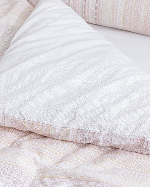 Niort King Size Ranforce Printed Duvet Cover Set - Powder - 5