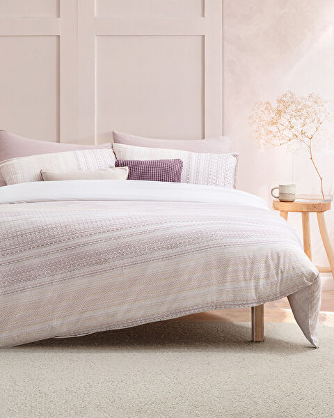 Niort King Size Ranforce Printed Duvet Cover Set - Powder - 0