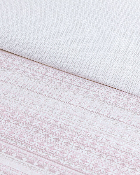 Niort King Size Ranforce Printed Duvet Cover Set - Powder - 3