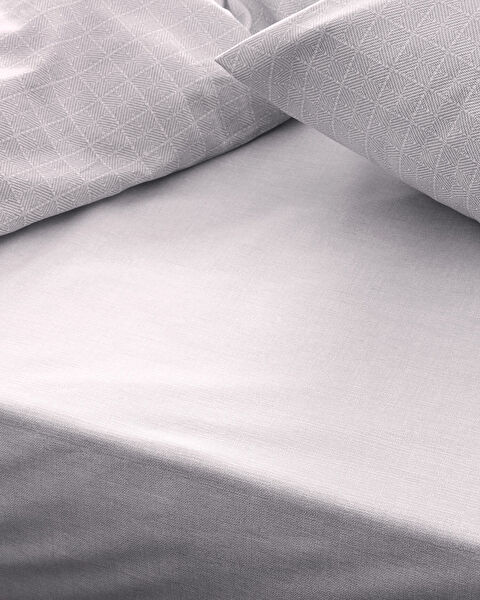 Odette King Size Ranforce Printed Duvet Cover Set - Gray - 5