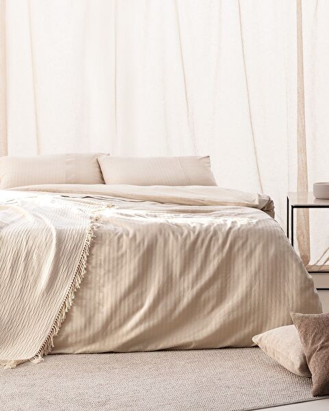 Adrien kingsize geribbelde dekbedovertrekset - 0