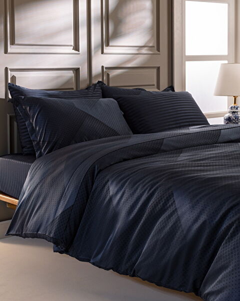 Ensemble de housse de couette en satin jacquard pour lit king size Diyon - 0