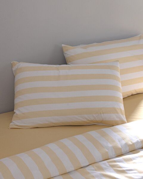 Avignon King Size %100 Pamuk Ranforce Baskılı Nevresim Takımı - Sarı - 2