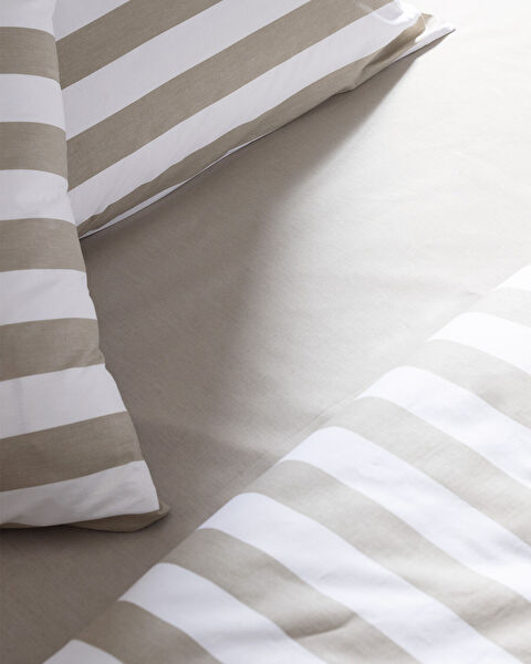 Avignon King Size %100 Pamuk Ranforce Baskılı Nevresim Takımı - Haki - 3