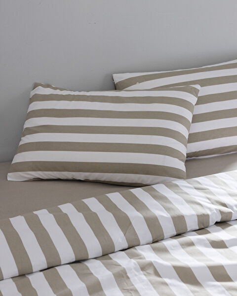 Avignon King Size %100 Pamuk Ranforce Baskılı Nevresim Takımı - Haki - 2