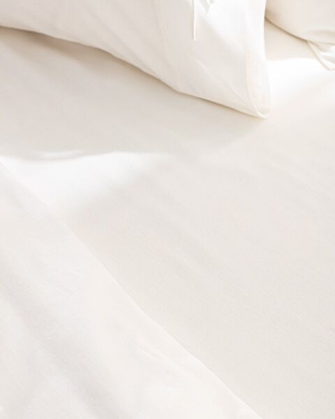 Parure de lit King Size 100 % coton avec housse de couette nouée - Écru/Bleu marine - 4