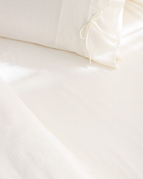 Parure de lit King Size 100 % coton avec housse de couette nouée - Écru/Kaki - 4