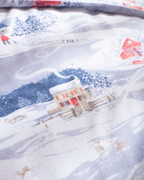 Erig kingsize dekbedovertrekset van 100% katoenflanel - blauw - 5