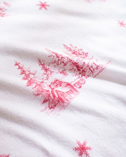 Faon kingsize dekbedovertrekset van 100% katoenflanel - rood - 5