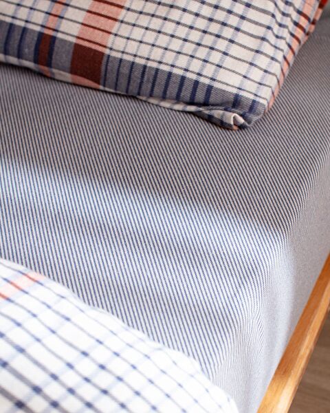 Boussy Kingsize dekbedovertrekset van 100% katoenflanel - marineblauw - 3