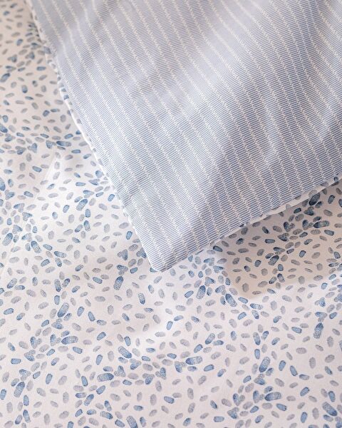 Ensemble de housse de couette imprimé Ranforce 100 % coton Octave King Size - Bleu - 2