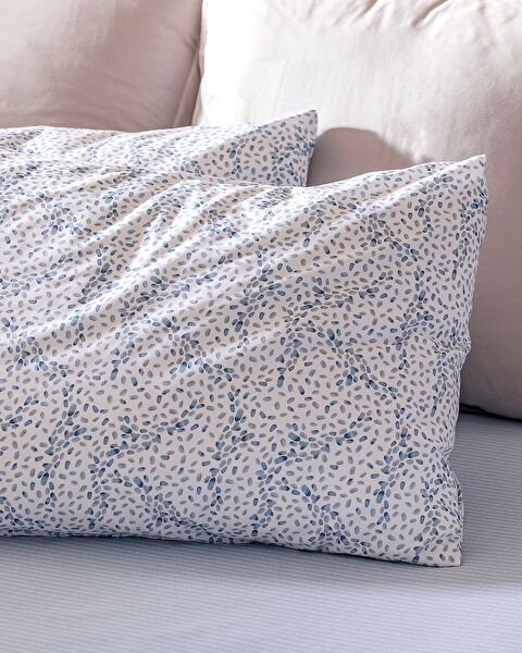 Ensemble de housse de couette imprimé Ranforce 100 % coton Octave King Size - Bleu - 4