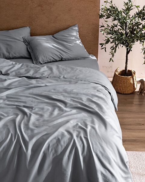 Songe kingsize 100% katoenen chambre dekbedovertrekset - lichtgrijs - 1