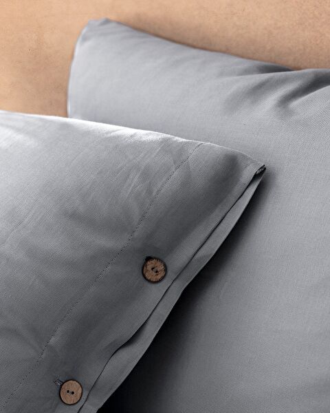 Songe kingsize 100% katoenen chambre dekbedovertrekset - lichtgrijs - 4