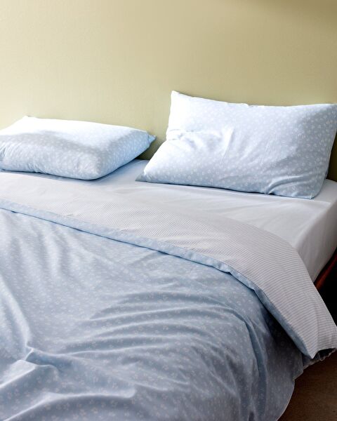 Marlie Kingsize 100% katoenen Ranforce dekbedovertrekset met print - Blauw - 1